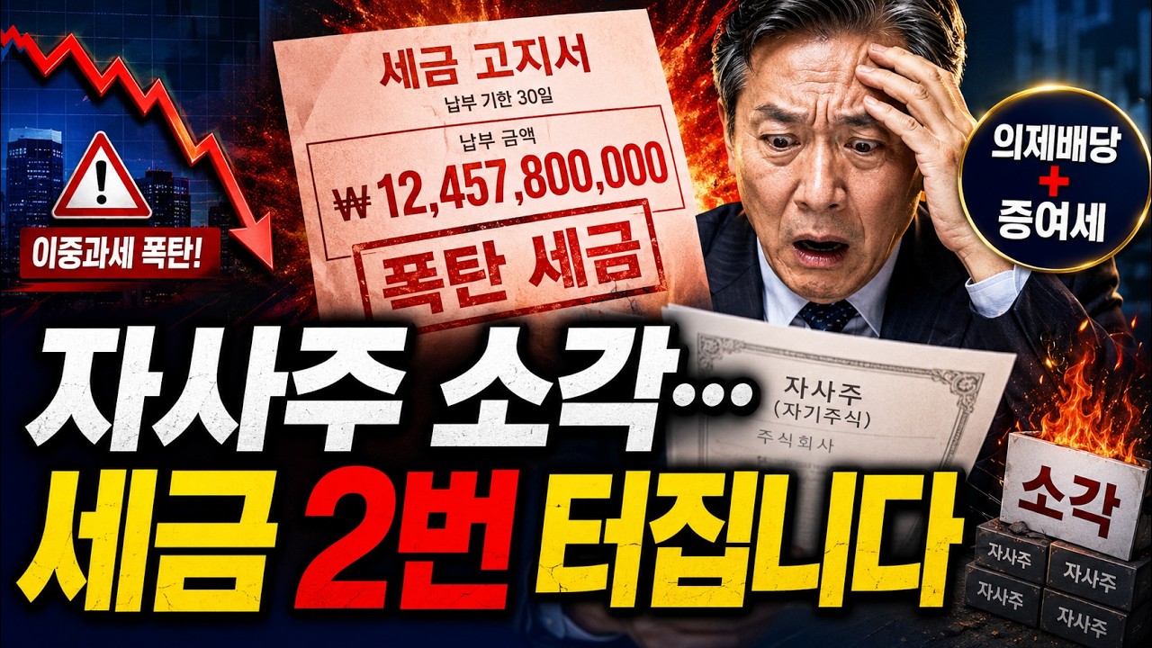 자사주 소각했다가 수억 원 세금폭탄 두 번 맞습니다! 법인 자기주식 처리 전 반드시 확인하세요