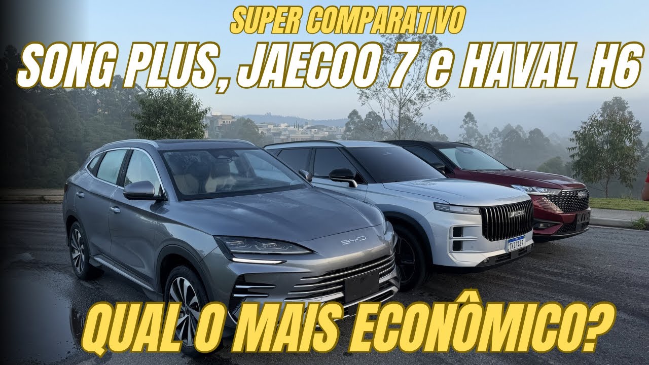 COMPARATIVO: JAECOO 7, BYD SONG PLUS E HAVAL H6 (Qual é o mais econômico para comprar HOJE?)