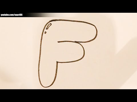 how to draw bubble letter f