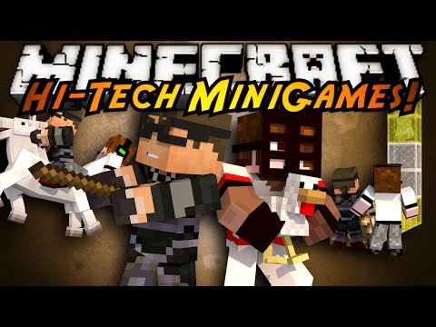 Minecraft: HI-TECH MINIGAMES! (Baseball, Creeper Harvest, Horse Race!)