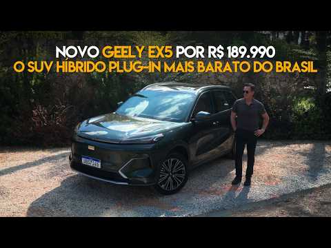 Novo Geely EX5 por R$ 189.990 - SUV híbrido plug-in mais barato do Brasil!