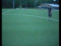 Latje schieten van eigen helft.