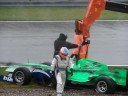A1GP 2008 Zandvoort crash Ierland: Duwen man