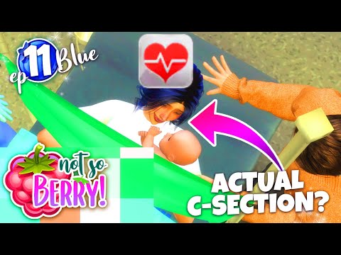 My Sim had a super realistic C SECTION (mod)  - NOT SO BERRY CHALLENGE! 💙 Blue #11