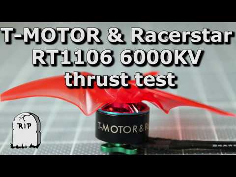 T-MOTOR & Racerstar RT1106 6000KV motor thrust test