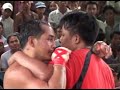 myanmar has a tradition of kickboxing that's said to date back to the bagan era, 
although the oldest written references are found in chronicles of warfare between 
myanmar and thailand during the 15th and 16th centuries. myanmar kickboxing 
(myanma let-hwei) is very similar in style to siamese kickboxing or muay thai. 

the martial art's status has raised perceptibly and nowadays occasional championship 
matches are also occasionally held at aung san stadium and thuwanna indoor stadium in yangon.
rules & regulations
anything goes in the ring. all surfaces of the body are considered fair targets 
and any part of the body except the head may be used to strike an opponent. 
common blows include high kicks to the neck, elbow thrusts to the face and head, 
knee hooks to the ribs and low crescent kicks to the calf. a contestant may even grasp 
an opponent's head between his hands and pull it down to meet an upward knee thrust. 
punching is considered the weakest of all blows and kicking merely a way 
to 'soften up' one's opponent; knee and elbow strikes are decisive in most matches.

the structure and limitations of each match varies with its context 
and with the calibre of the participants. unlike thai boxing, which has borrowed 
a great deal from the queensbury rules in international or western boxing, 
myanmar boxing represents a more traditional form once shared by the two countries. 
rules tend to follow situational norms; fighters, managers 
and judges get together before each match and work out time limits and scoring criteria.

in the simplest rural matches, fought in a dirt circle, there's no time limit 
and a fighter loses once he has wiped blood from his face or body three times. 
in more organised amateur matches, boxers fight in square rings 
(5.8 by 5.5 metres), for three to five rounds of three minutes each, 
usually with two minutes rest between. professional matches in larger towns 
and cities begin with five rounds but may increase round by round to 12 rounds 
when the scoring is tight - even longer if no clear winner emerges earlier in

the match when such extensions occur, boxers can request a five-minute rest period 
for every seven rounds fought. at both amateur and pro matches, two referees 
officiate in the ring, where there's only one. at ringside are three judges 
who score the match by pooling their impressions of stamina, skill and bravery.

fighters bandage their hands but do not wear gloves; they fight barefoot 
except for nylon anklets worn to absorb perspiration. simple, 
dark-coloured shorts rather than baggy boxing trunks are usually worn; 
if the shorts worn by the contestants appear too similar in colour, 
the fighters may sew coloured bandanas over the front to make it easier 
for spectators to differentiate the opponents. 
in championship matches myanmar fighters wear big, gaudy trunks.

before the match begins each boxer performs a dance-like ritual 
in the ring to pay homage to buddha and to khun cho and khun tha, 
the nats whose domain includes myanmar kickboxing. 
the winner repeats the ritual at the end of the match. 
a small musical ensemble consisting of drums, hne, cymbals 
and bamboo clappers performs during the rituals and throughout the match; 
the volume and tempo of the music rise and fall along with events in the ring.

there are no weight divisions in myanmar boxing. instead boxers are ranked 
by skill into first, second, and third class. the best boxers are said 
to hail from the ayeyarwady division, mandalay division, kayin state 
and mon state. at present myanmar's most celebrated boxer is the national champion 
shwe du won from hpa-an, kayin state. 

myanmar's most famous myanma let-hwei teacher is saya pan thu, 
founder of the institute of myanmar traditional advanced boxing 
and one of three trainers at yangon university. he comes from a teaching lineage 
that emphasises myanmar's most traditional style of kickboxing, 
but also incorporates a few grappling and wrestling techniques 
from the judo-like myanmar art of bando. 
due largely to pan thu's steady promotion of myanmar martial arts, 
the country is on the verge of establishing the myanma traditional boxing federation, 
an organisation that will regulate boxing rules, 
introduce new safety measures to the ring and develop overall professionalism.