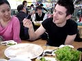 Eating raw fish in Korea