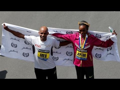 boston - At the 118th Boston Marathon, Meb Keflezighi became the first American male to win since 1983. Rita Jeptoo of Kenya defended her 2013 title by winning the wo...