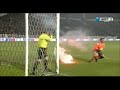 The Crowd Throwing a Flare to the Goalkeeper Sebastian Saja 16/03/2011