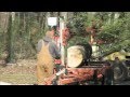 Portable sawmill in action
