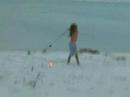Flaming pinecone golf