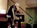 Travis in fat  man  clothes