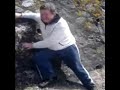 Fat man falls down Cliff