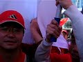 4月9日上午，在旧金山AT&T Park前，支持北京奥运的人群与藏独之间在争执。