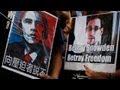 Edward Snowden gains support from protesters in ...