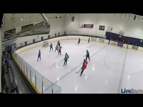 Liam Downie (#6 Red) scores another goal in Hockey Night in Vancouver Tournament 2021