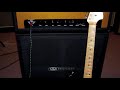 Mad Professor MP101 amp played with a Stratocaster into Mad Professor cabinet with 2x12 Celestion G12-65 speakers.