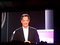 tom hanks swaggered on stage for the sony keynote at ces today. hysterical as ever and promoting his new film angels and demons, tom hanks read the teleprompter with jazz hands flare and brought some actual humor to the show. they also showed off some glasses that allow you to watch content while also viewing your general surroundings.