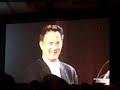 tom hanks swaggered on stage for the sony keynote at ces today. hysterical as ever and promoting his new film angels and demons, tom hanks read the teleprompter with jazz hands flare and brought some actual humor to the show. they also showed off some glasses that allow you to watch content while also viewing your general surroundings.