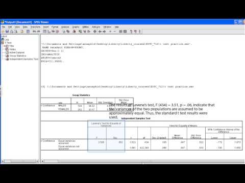 how to test independent t test