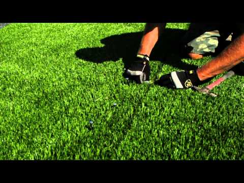 how to fasten artificial turf