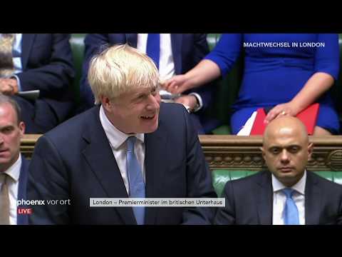 Boris Johnson spricht als neuer Premierminister von Grobritannien im britischen Unterhaus