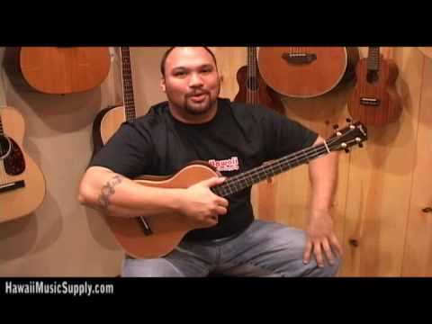 Concert Ukulele - http://www.theukulelesite.com/ - Pono Ukuleles, Types of Ukuleles - Soprano, Tenor Concert & Baritone. Aaron from http://www.hawaiimusicsupply.com explains t...