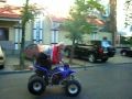 Testing ATV after repair.