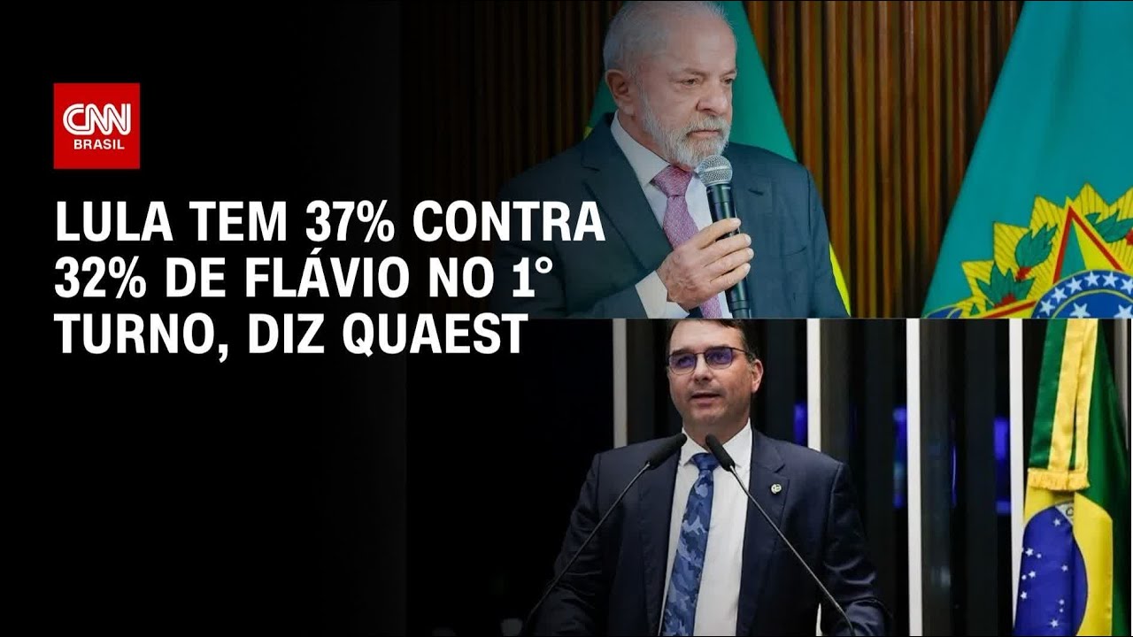 Quaest: Lula tem 37% contra 32% de Flávio no 1º turno | CNN NOVO DIA