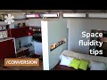 Space-invading apartment: walk-thru shower & fridge-in-drawer