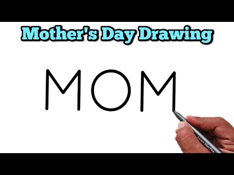 Play this video How to Draw Mother From Word MOM  Easy Mother39s Drawing