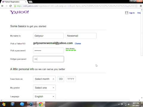 how to create yahoo mail account