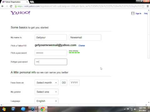 how to create an email account with yahoo