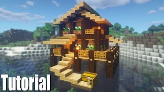 Minecraft Tutorial: How To Make A Wooden House On The Water "2020 Tutorial"