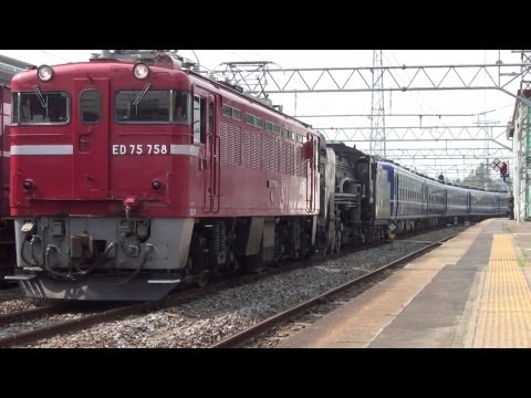 東北本線 SL D51-498 ED75牽引配給列車 一ノ関に到着!