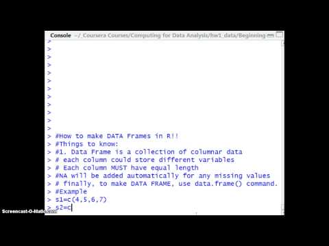 how to define data frame in r