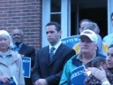 setti warren, former staffer for sen. john kerry, former new england regional fema director, and naval intelligence specialist, has thrown his hat in the ring for the race to take mayor david cohen's place in city hall.

warren delivered a speech this morning at his newtonville home surrounded by dozens of supporters which included a former alderman, a school committee member, and the godmother of newton politics, peg hannigan. he is the third candidate to officially declare his run, after paul coletti, who declared this summer and alderman ken parker, who declared on thursday.