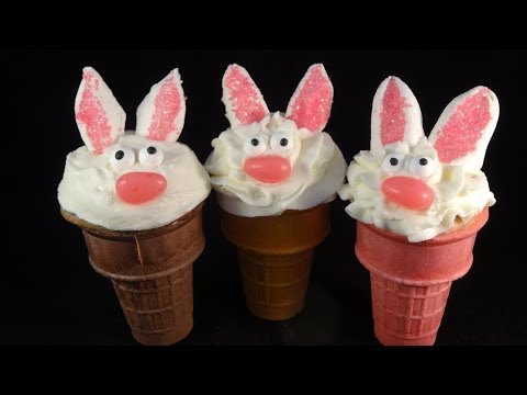Bunny Cone Cupcakes - with yoyomax12