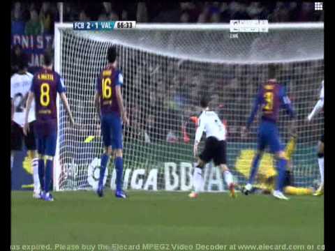 Action de Sofiane Feghouli contre Barcelone 19 02 2012 video videos 