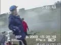 Small Car towing caravan crashes
