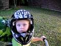 Grandson rides four wheeler