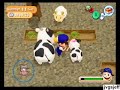 it's a cloudy summer day in harvest moon: magical melody for nintendo gamecube. i tend to my farm, take care of my animals, and talk to many of my neighbors. i also pick up a tool from the blacksmith, get a recipe from doug, and ride the dolphin to the island to do a little fishing.