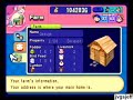 it's a cloudy summer day in harvest moon: magical melody for nintendo gamecube. i tend to my farm, take care of my animals, and talk to many of my neighbors. i also pick up a tool from the blacksmith, get a recipe from doug, and ride the dolphin to the island to do a little fishing.