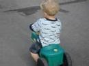 Riley on his tractor. Riley on his tractor.