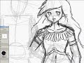 Drawing - Draw a Couple from Sketch to Lineart. 1/3