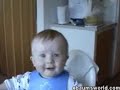 Laughing baby, fast-motion, normal motion, slow-motion