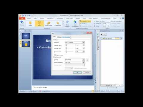 Animation Degrees - This video from http://FPPT.com will show you how to rotate shapes in PowerPoint animation by degrees using the Spin animation.