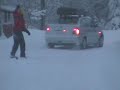 \"Skiing\" in Rovaniemi, Finland