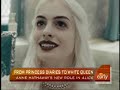 anne hathaway sat down with cbs correspondent amanda holden to discuss her role as the white queen in tim burton's new movie 