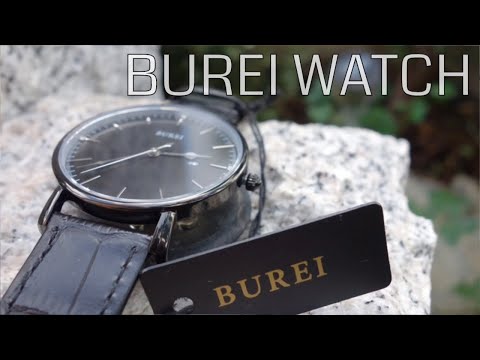 Elegante BUREI® Uhr • Unisex Ultradünnes Elegant Datum Quarz Armbanduhr mit schwarzen